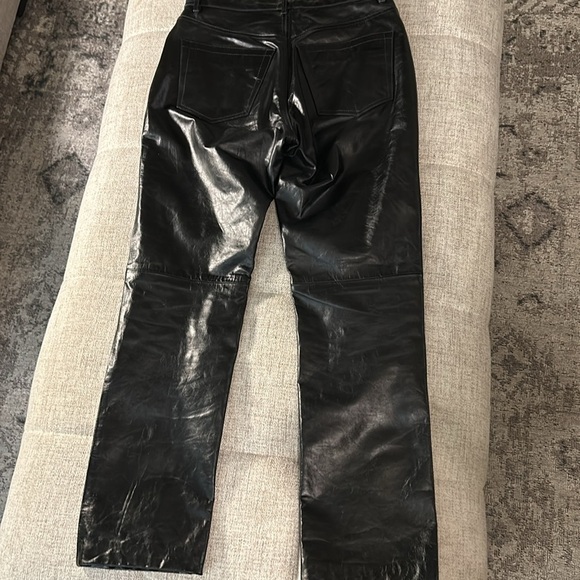 GAP ORIGINAL FIT ,VINTAGE Y2K ,(REAL )LEATHER PANTS ,BLACK ,SIZE 6 - Picture 7 of 12